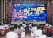 Gelar Operasional Triwulan Kapolda Sulsel Pimpin Langsung Apel di Aula Mappodang