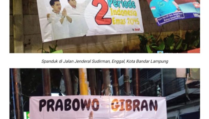 Marak nya Sepanduk PRABOWO-GIBRAN Dua perode di kota Bandar Lampung.