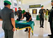 Pisah Sambut Dandim 1418/Mamuju, Kolonel Inf Andik Siswanto Serahkan Tongkat Kepemimpinan kepada Letkol Arm Andang Radianto