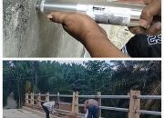 Ketua Dan Tim Teknis Kontruksi DPC LSM PMPRI Lakukan Hammer Test Proyek Pembangunan Jembatan Sei Silau Barat-Prapat Janji