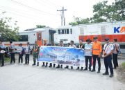 KAI dan KAI Bandara Bersama Railfans Edukasi Pengguna Jalan di Perlintasan Sebidang Binjai