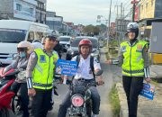 Sosialisasi Tematik Ditlantas, Himbau Masyarakat Tertib Penggunaan Helm dan Peraturan Lalu Lintas