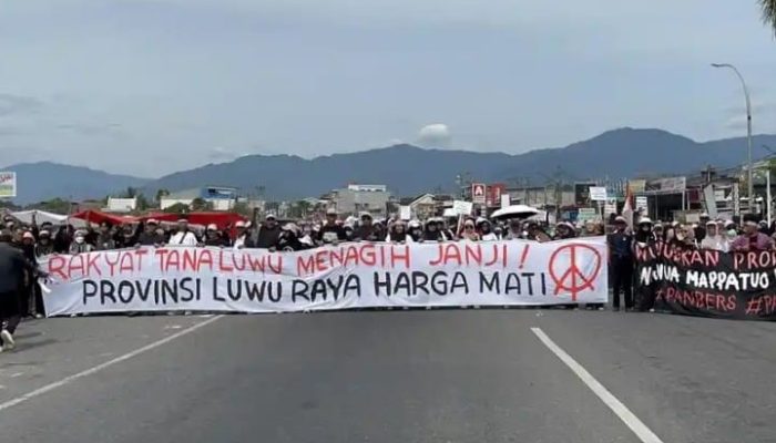 Ribuan Massa Long March Suarakan Tuntutan Pembentukan Provinsi Luwu Raya