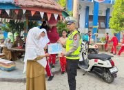 Polantas Polda Sulawesi Barat Terus Gencar Bangun Budaya Tertib Helm Lewat Sosialisasi di Sekolah-sekolah Mamuju