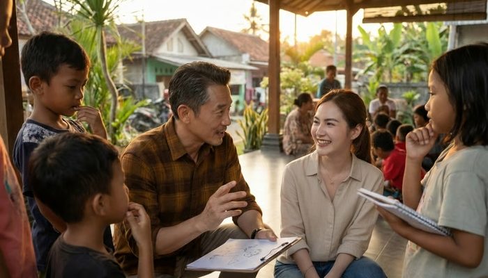 Di luar pasar, dia pilih untuk mempercayakan “Masa Depan” kepada Anak-Anak