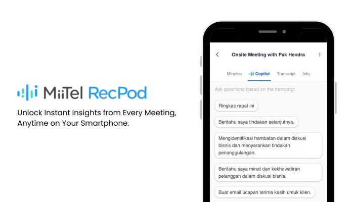 MiiTel RecPod Kini Dilengkapi Copilot, Temukan Insight Instan dari Rekaman Meeting di Smartphone