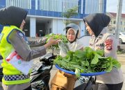 Panen Perdana Pekarangan Pangan Lestari Ditlantas Polda Sulbar, 100 Paket Sayur-Mayur Dibagikan Gratis ke Pengendara Tertib