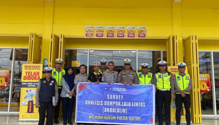 Cegah Kemacetan, Sat Lantas Polres Soppeng Dampingi Survey Andalalin Polda Sulsel