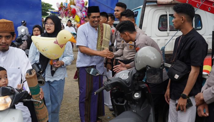Polda Sulbar Siaga, Jaga Keamanan dan Kenyamanan Sholat Idul Fitri Jamaah Muhammadiyah di Stadion Manakarra