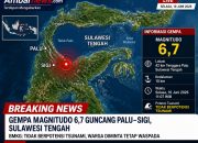 Gempa Magnitudo 6,7 Guncang Palu–Sigi, Warga Panik Berhamburan Keluar Rumah