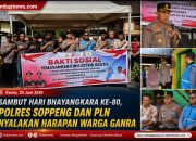 Sambut Hari Bhayangkara ke-80, Polres Soppeng dan PLN Nyalakan Harapan Warga Ganra