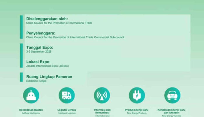 Pameran Kerja Sama Sustainability (Green) dan Inovatif China-Indonesia 2026 Segera Hadir