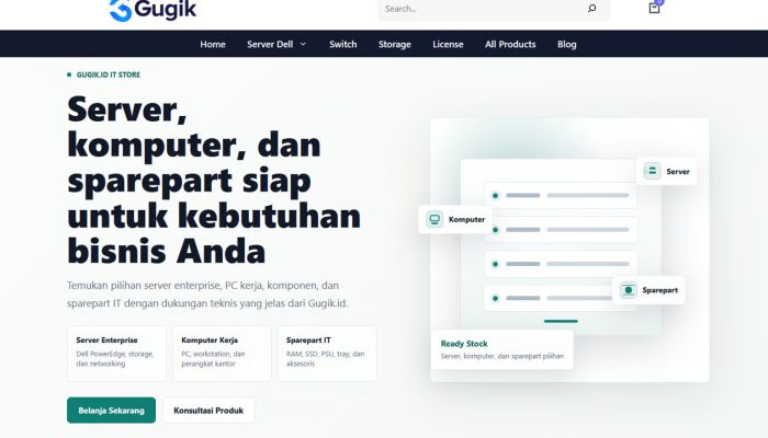 Gugik.id Menjadi Mitra Terpercaya Pengadaan Sparepart IT dan Server di Indonesia