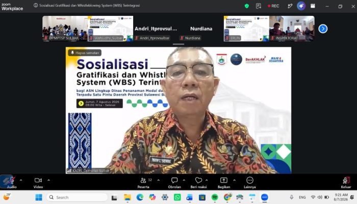 DPMPTSP Sulbar Perkuat Integritas ASN melalui Sosialisasi Gratifikasi dan Whistleblowing System