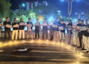 Polresta Mamuju Kawal Aksi Solidaritas, Wartawan Bersatu Doakan Rekan yang Hilang di Selat Sunda
