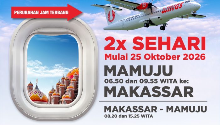 Jadwal Penerbangan Berubah, Wings Air Bakal Menginap di Mamuju untuk Perkuat Konektivitas