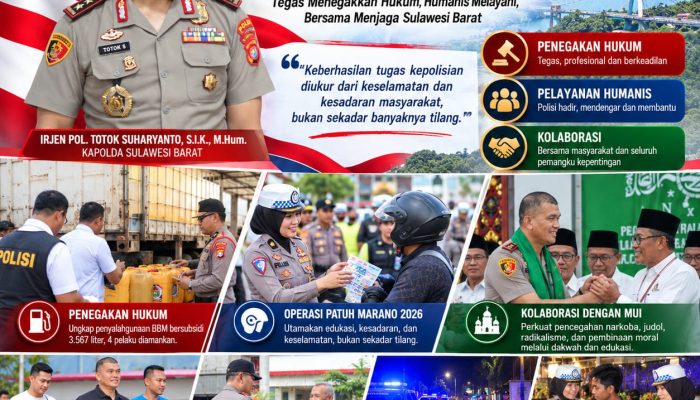 Polda Sulbar Perkuat Kepercayaan Publik, Penegakan Hukum dan Pelayanan Humanis Berjalan Beriringan